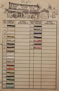 USA, Western Trading Post, 100080, Bugle beads. Note on the back: Collected by Alice Scherer, late 1970's, early '80's.